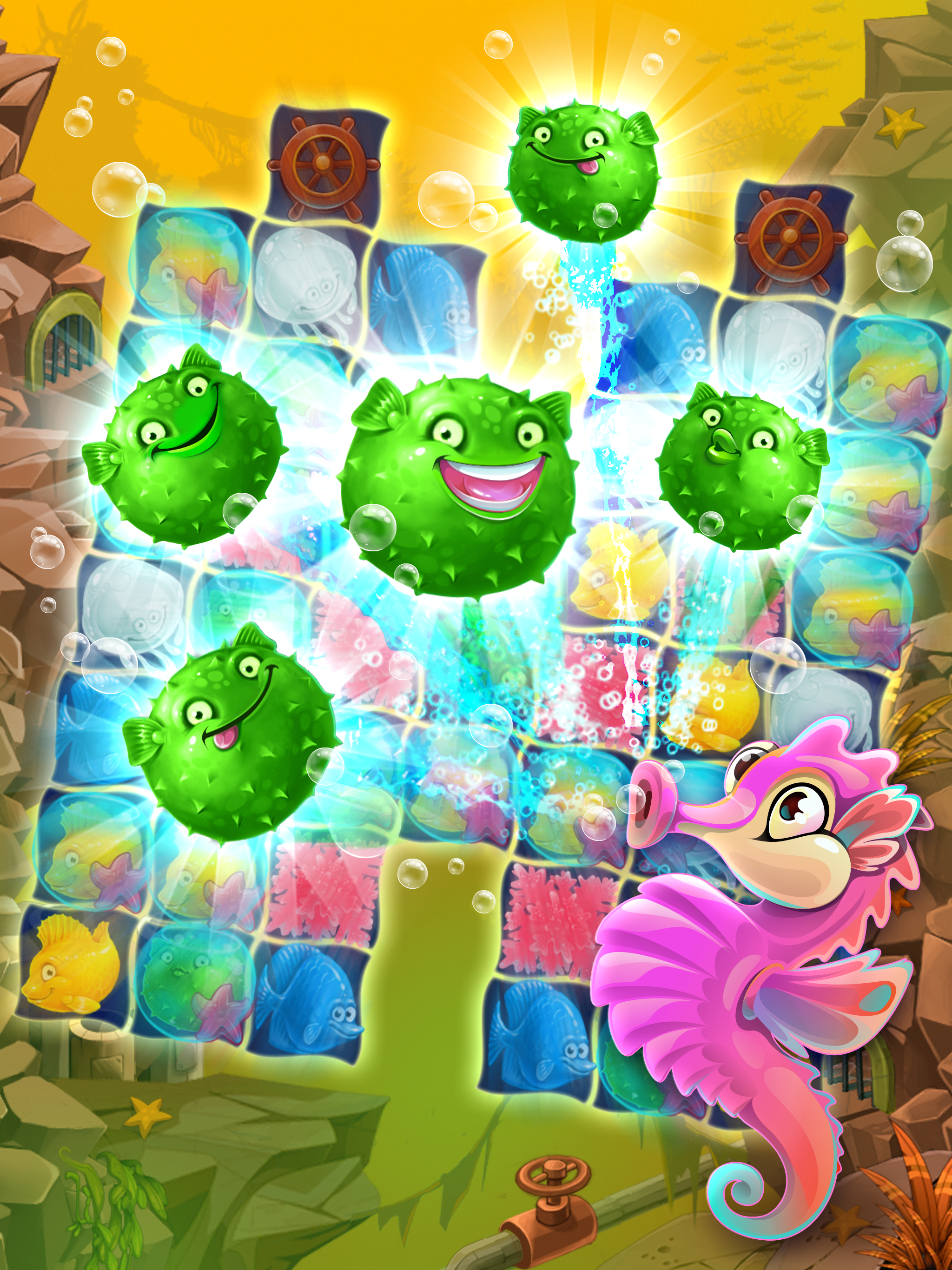 Viber Mermaid Puzzle Match 3 게임 스크린샷