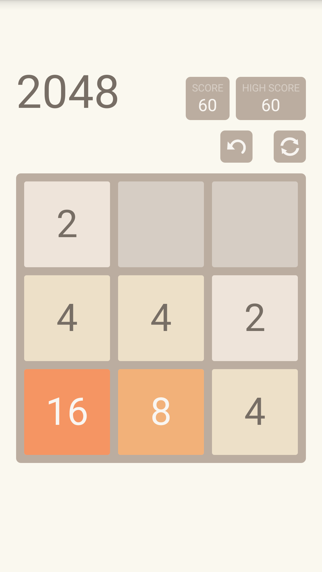 2048 Game Screenshot
