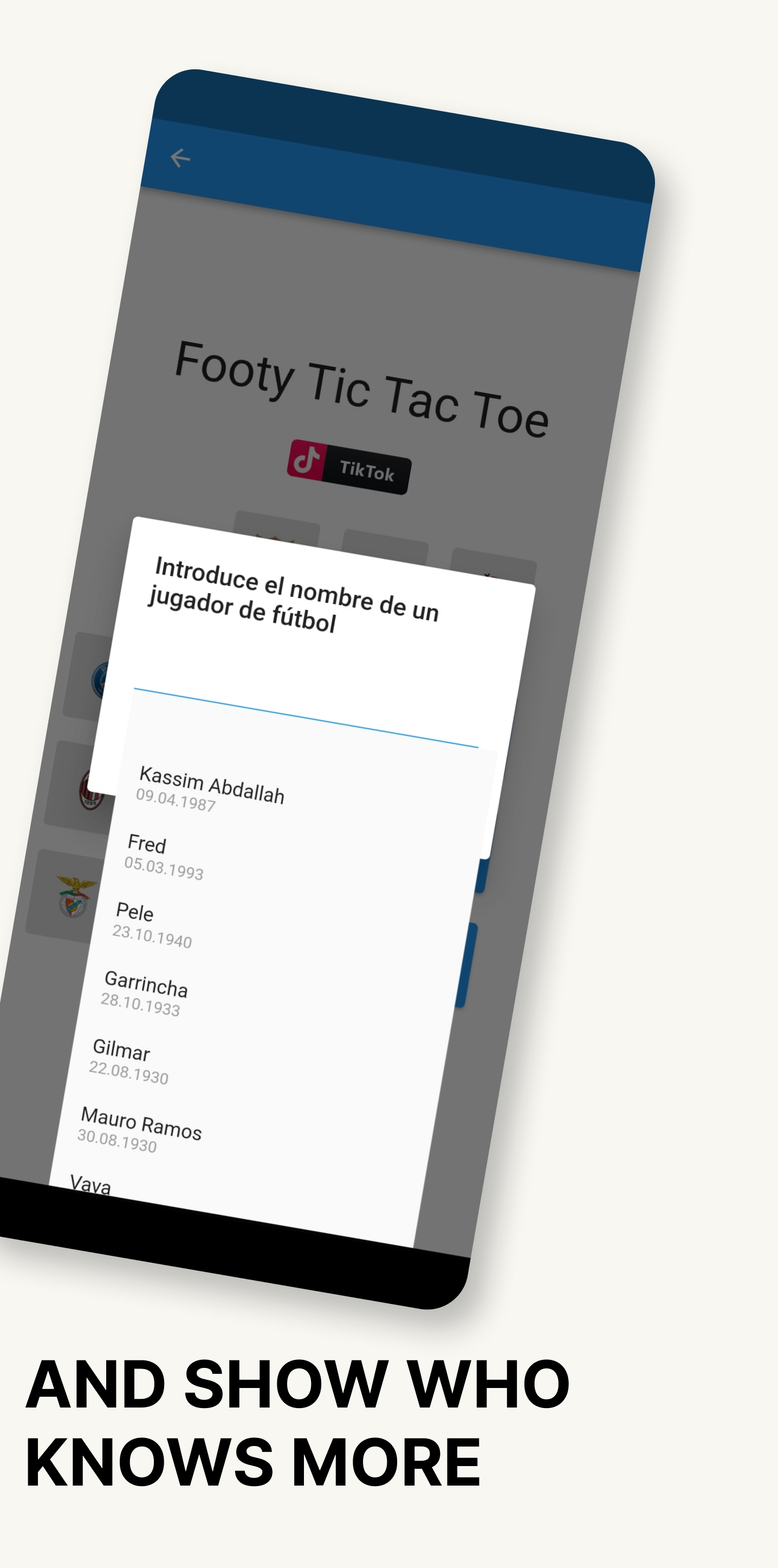 Screenshot of Footy tic tac toe