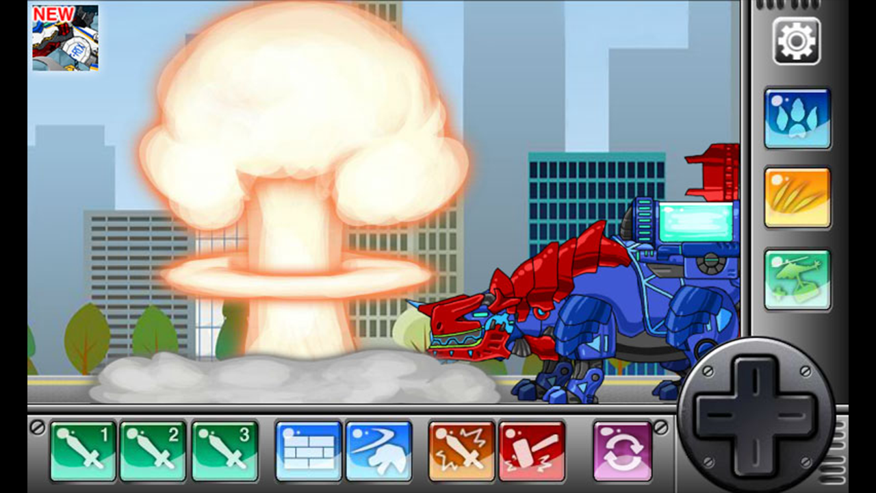 Tyranno Tricera2- DinoRobot Game Screenshot