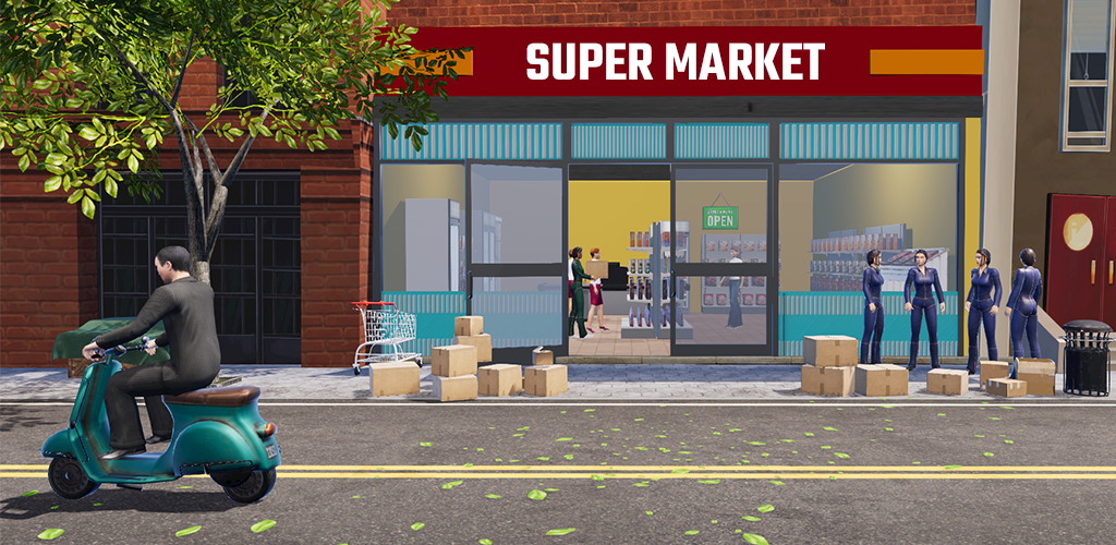 Banner of Supermarket Simulator Game 3D 