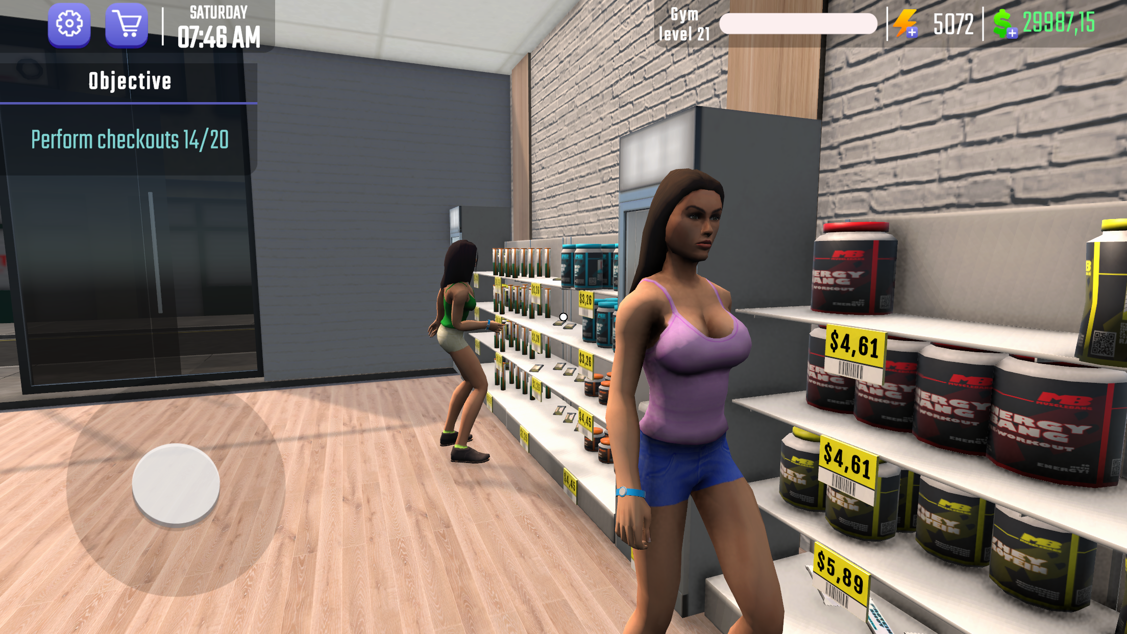 Gym Simulator 3D Fitness Store Game Screenshot