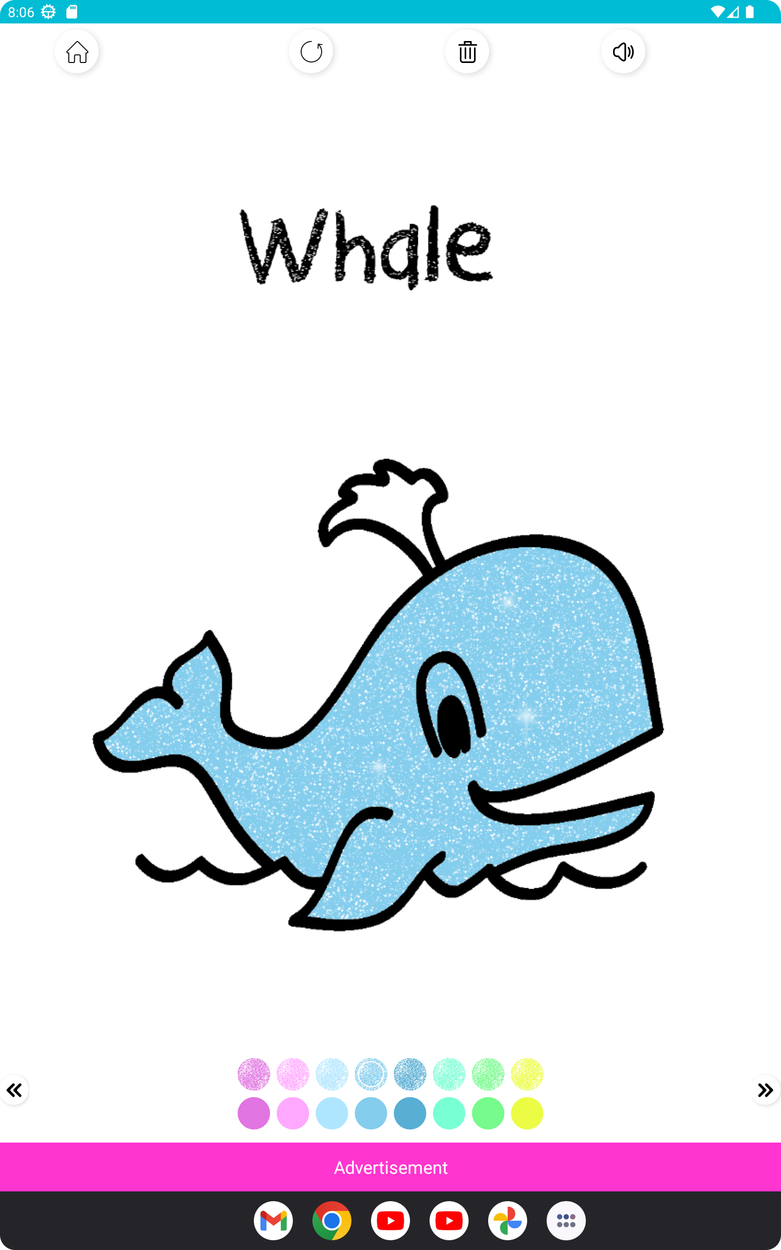 whale coloring game ゲームのスクリーンショット