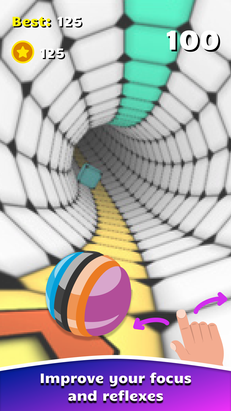 Captura de Tela do Jogo Speed Tunnel 3D Tube