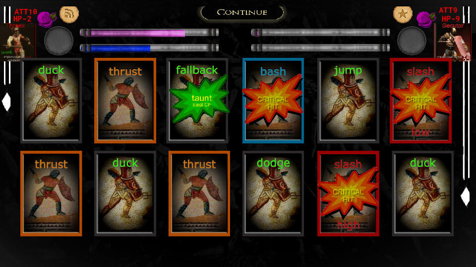 Screenshot of Spartacus Card Game