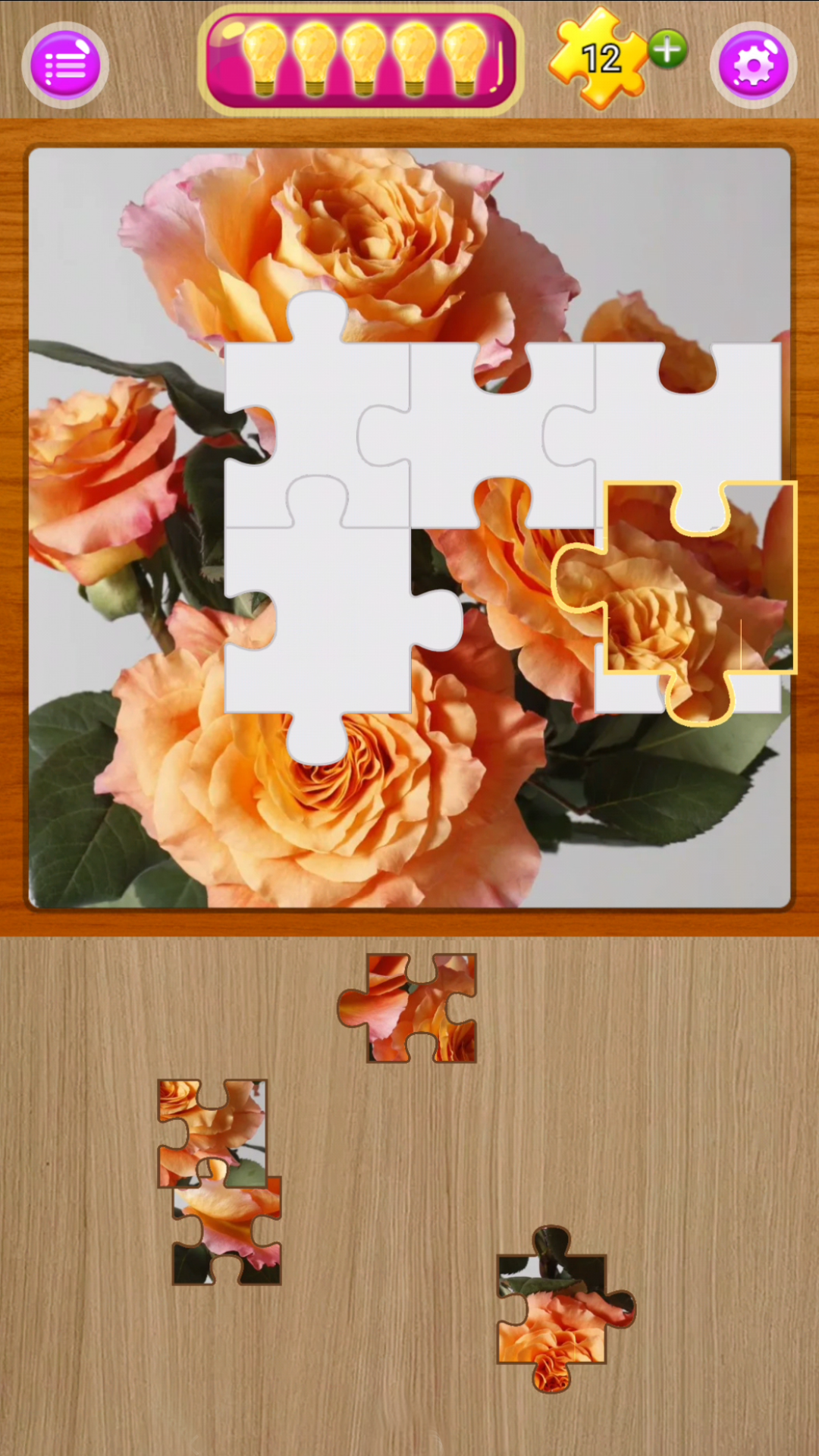 Rose Jigsaw Puzzle ゲームのスクリーンショット