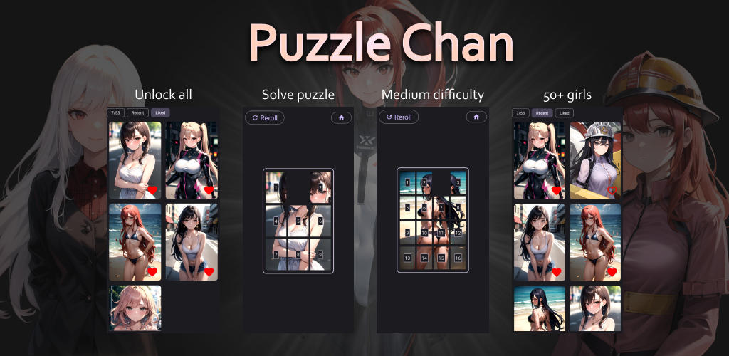 Banner of Puzzle Chan: Sexy anime girls 