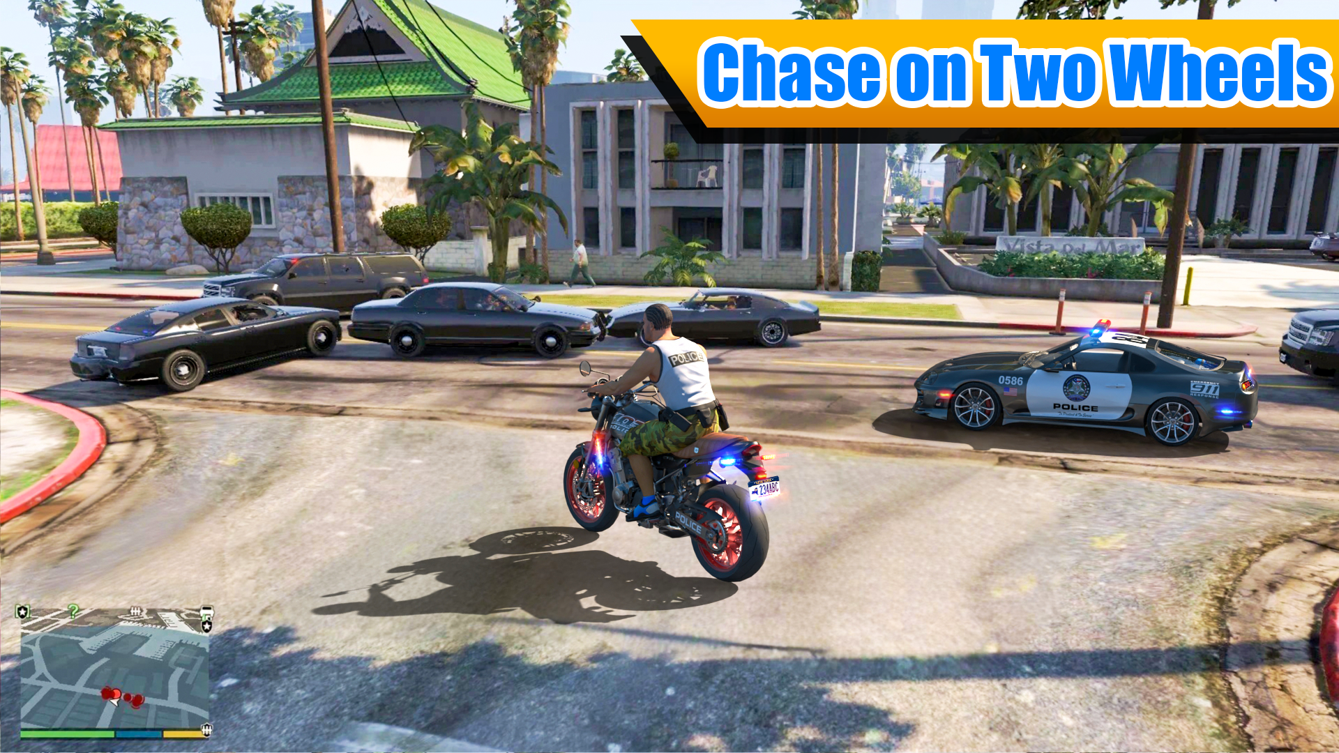 Cuplikan Layar Game Bike Chase 3D Police Car Games