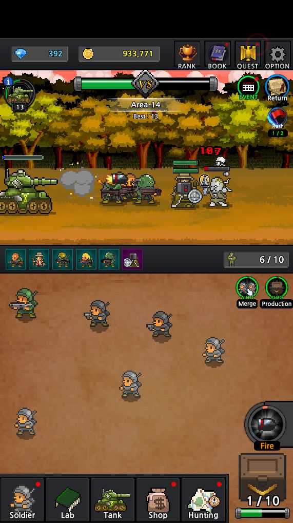 Grow Soldier : Merge screenshot game