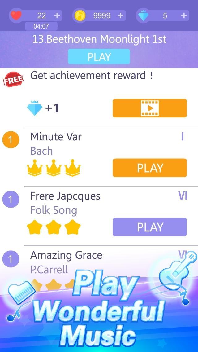 White Tiles 2 : Piano World Game Screenshot