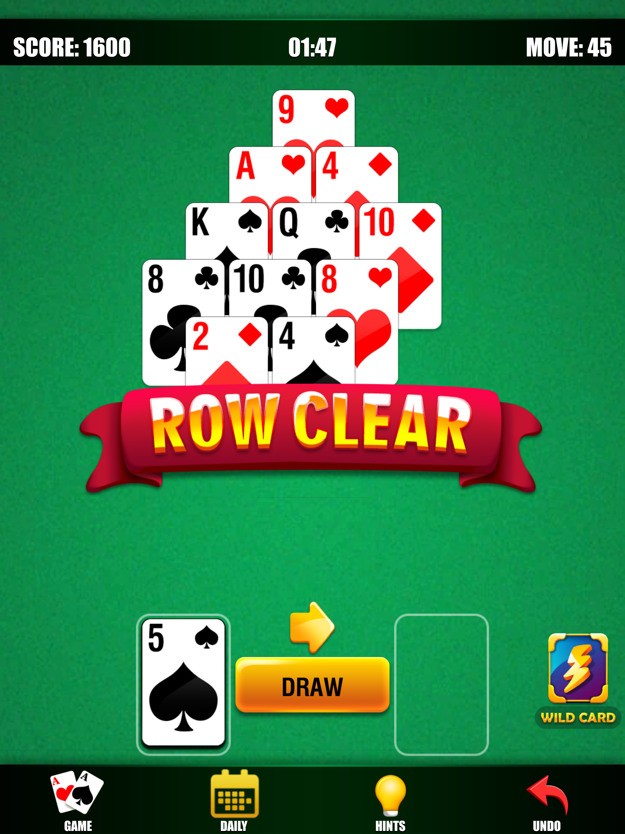 Screenshot of Pyramid Solitaire Daily Cards