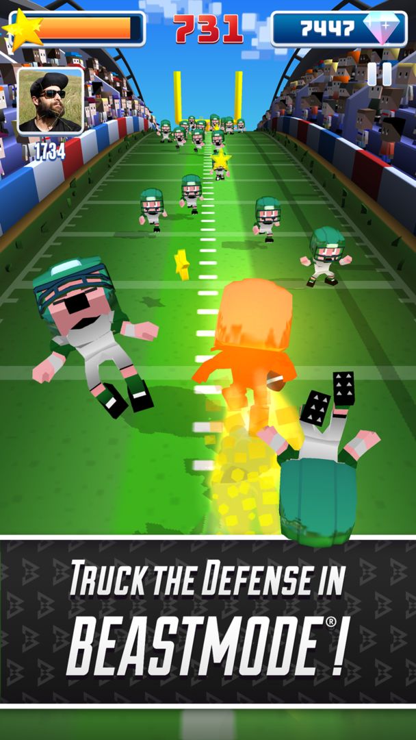 Marshawn Lynch Blocky Football screenshot game