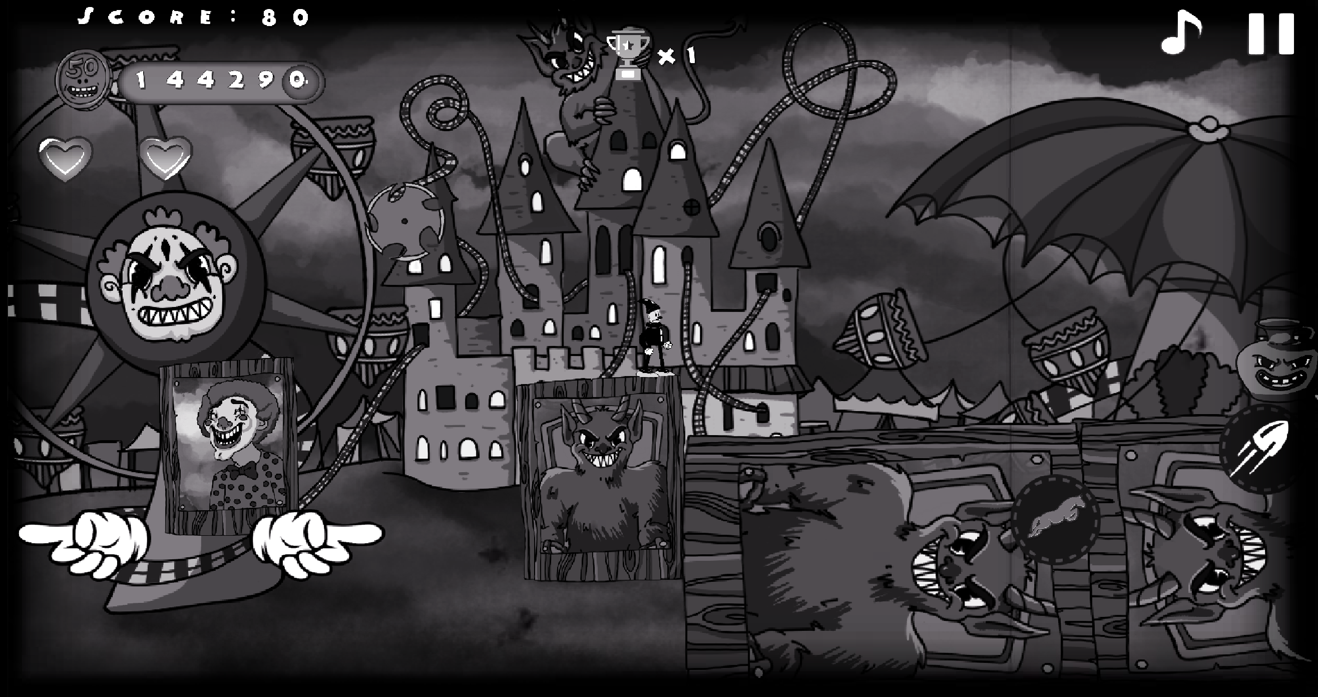 Screenshot of The Ghost:Cuphead & Sonic Game