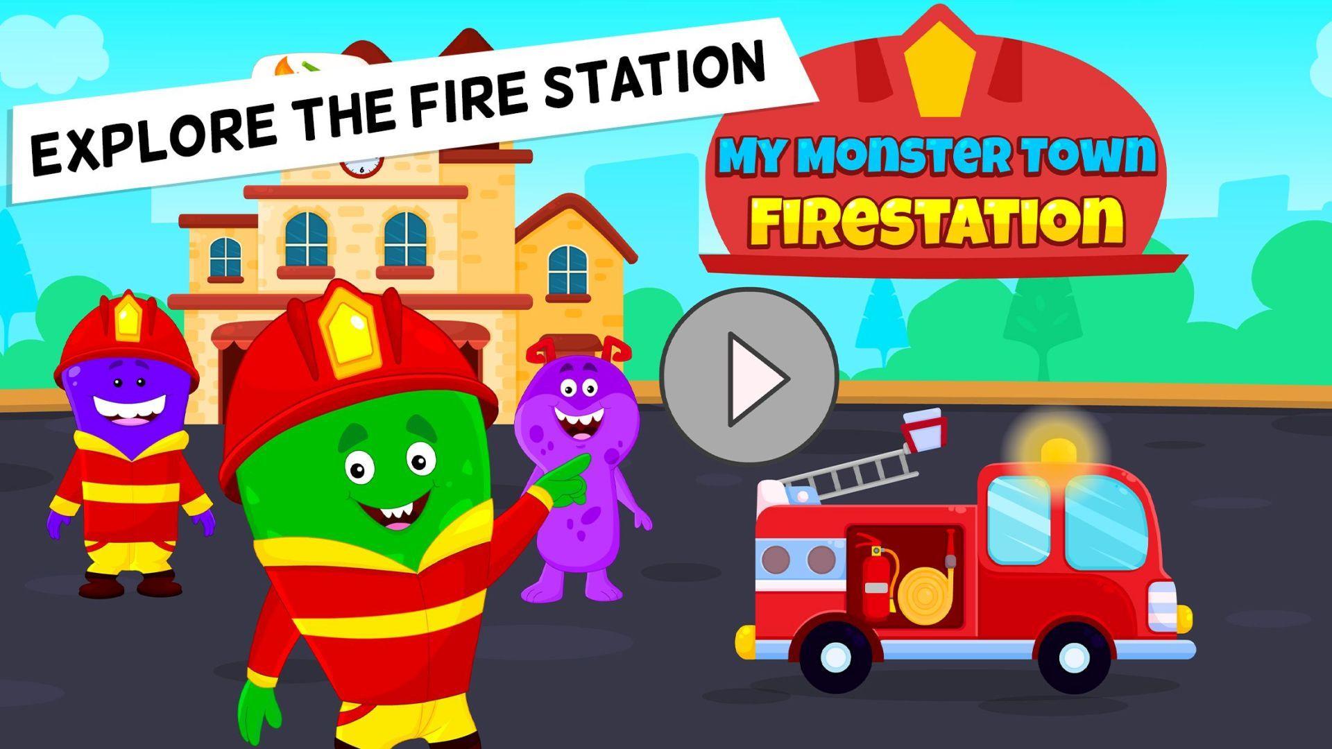 Screenshot 1 of My Monster Town - Jeux de caserne de pompiers pour enfants 1.4