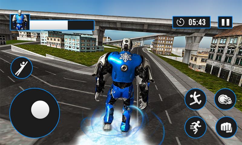 Screenshot of Ice Hero Robot 3D: Flying Robot Fighting Game