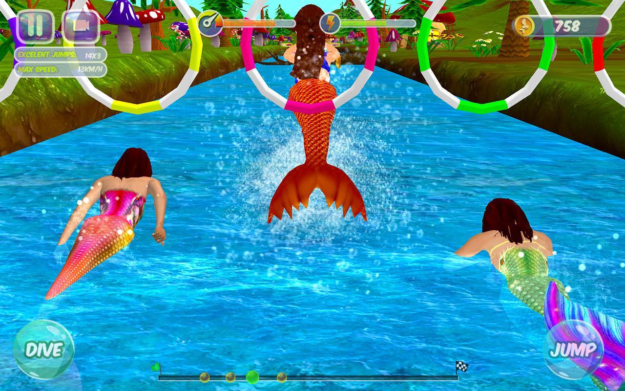 Fancy Mermaid Race Adventures Game Screenshot