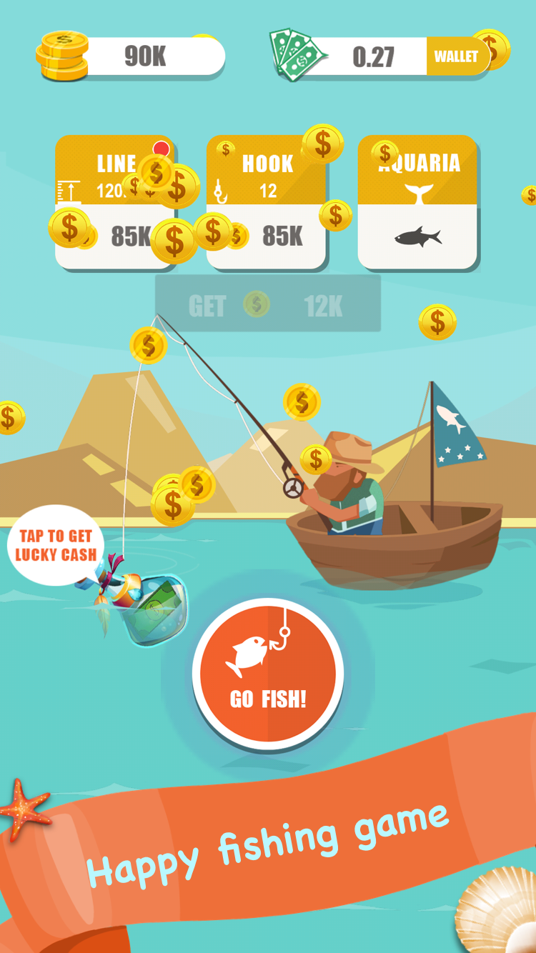 Screenshot 1 of Отправляйтесь на рыбалку! - Выиграй реальные деньги! 1.2.5