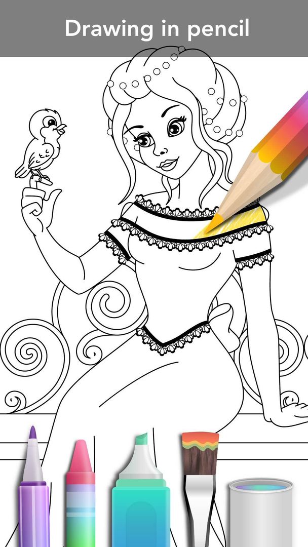 Princess coloring book screenshot game
