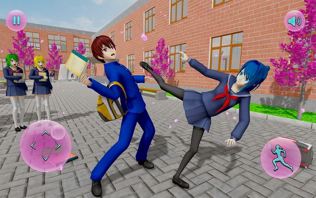 Anime School Girl: Yadenre School Life Simulation 게임 스크린 샷