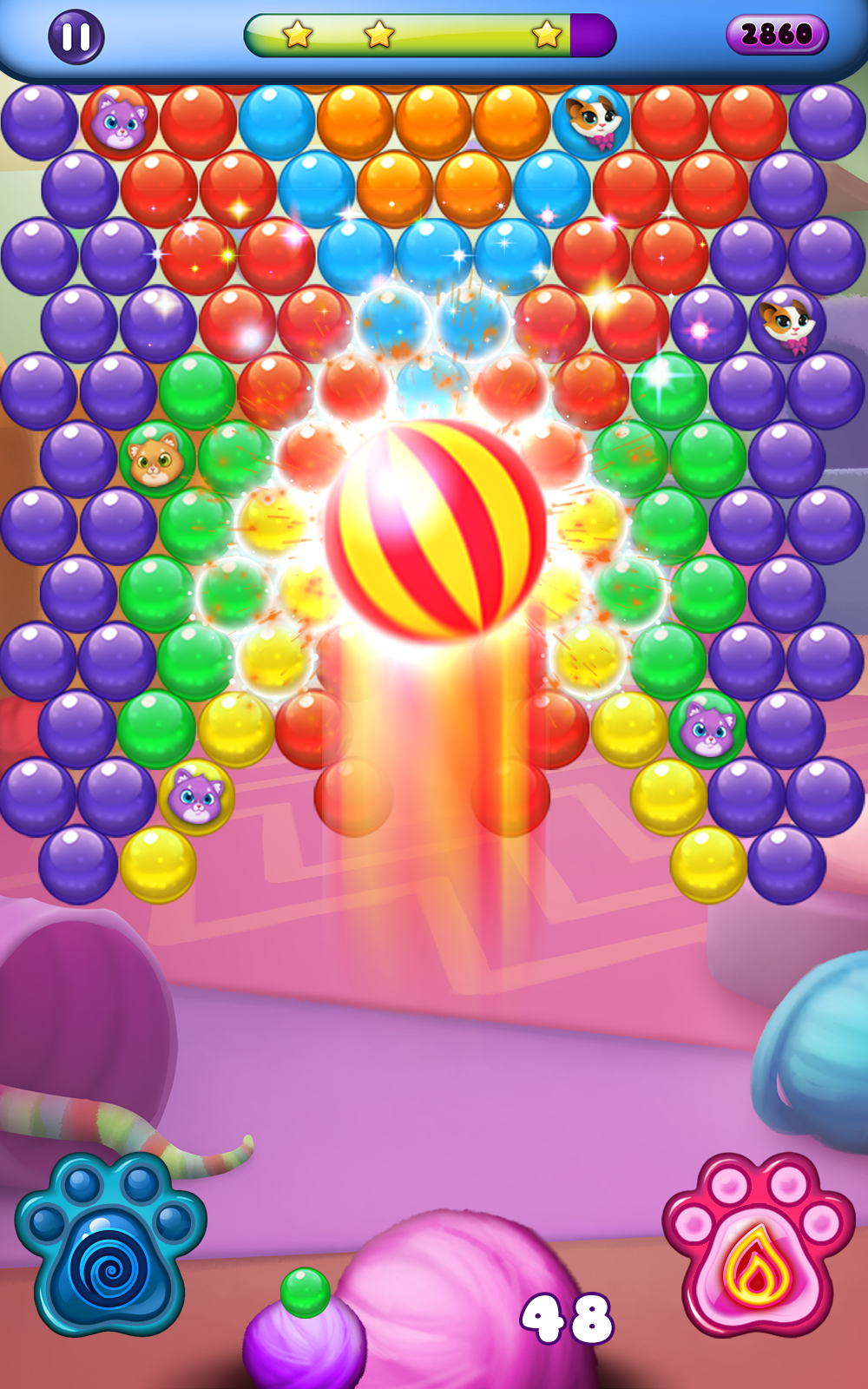 Bubble Cat Frenzy Game Screenshot