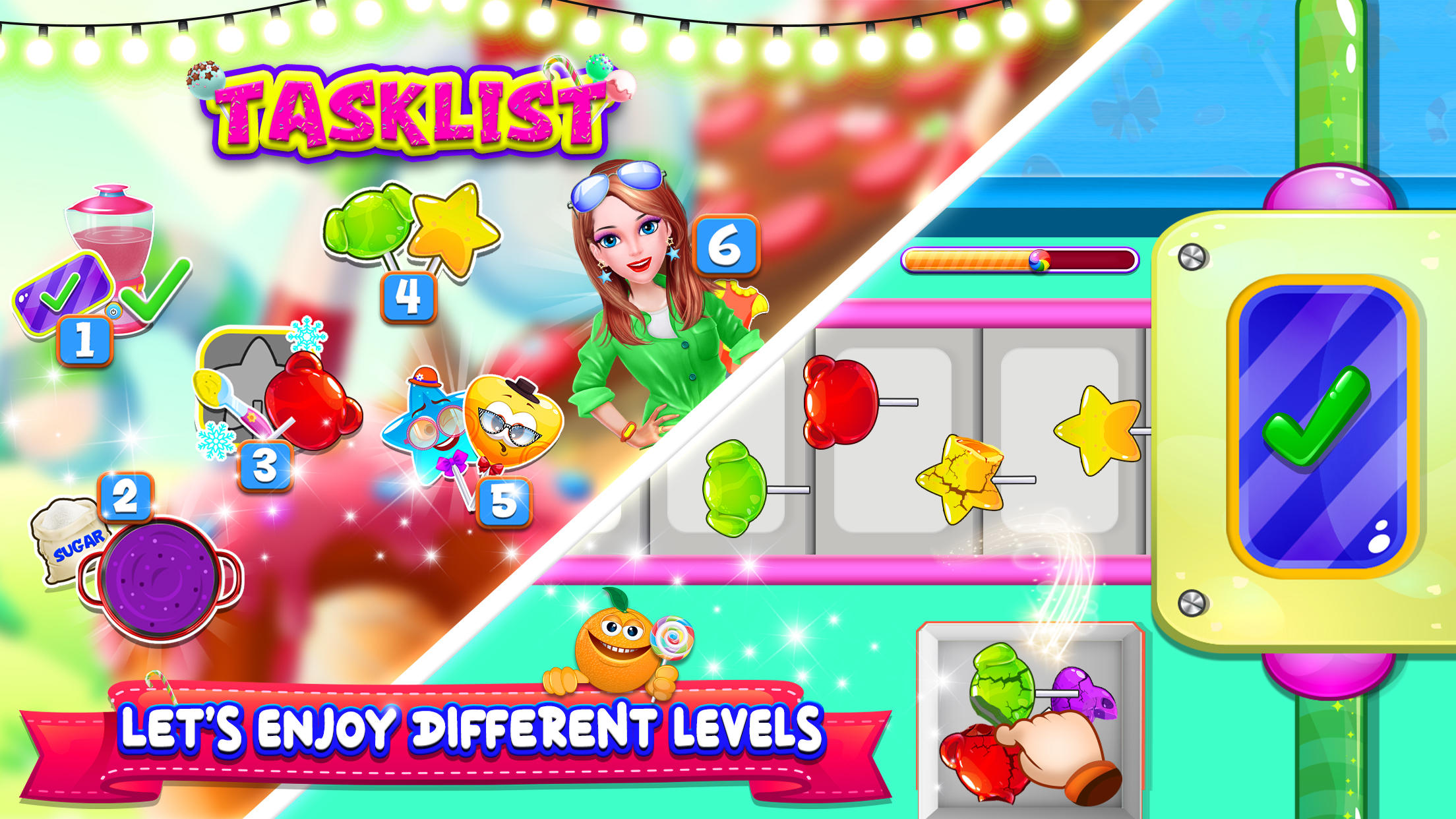 Candy Lollipops Factory Games Game Screenshot