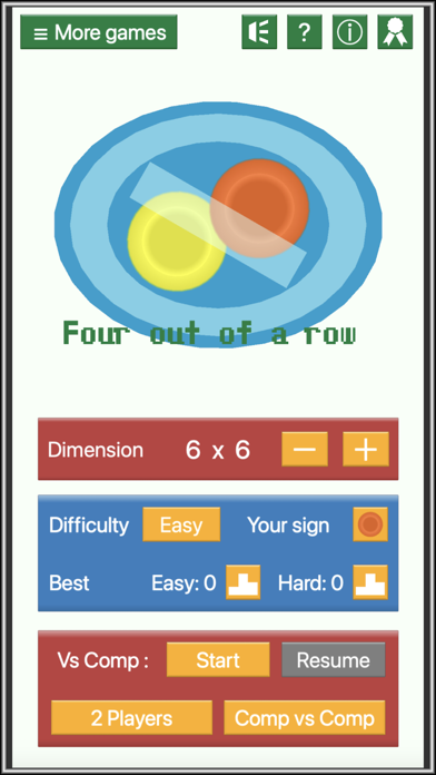 Four out of a row Game Screenshot