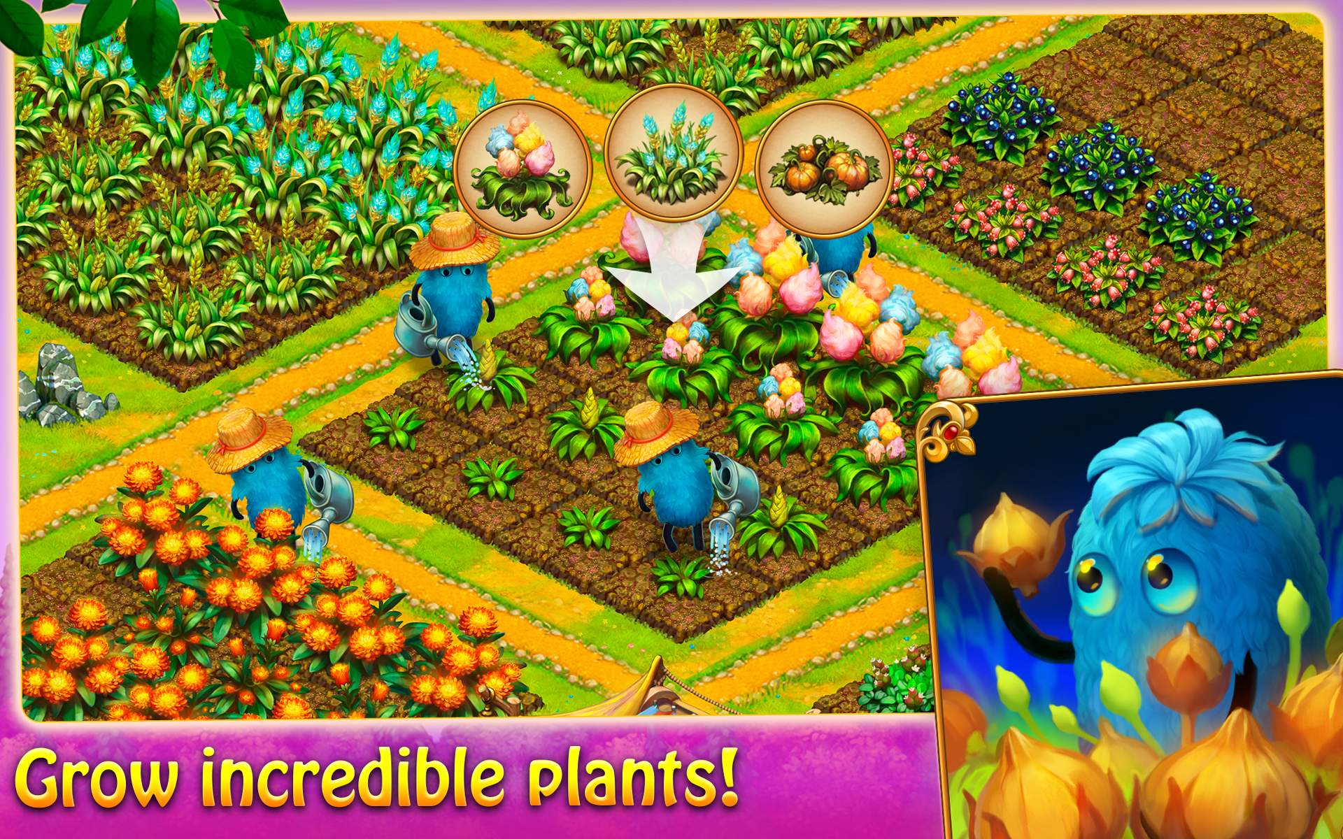 Captura de Tela do Jogo Charm Farm: Fazenda e Aventura