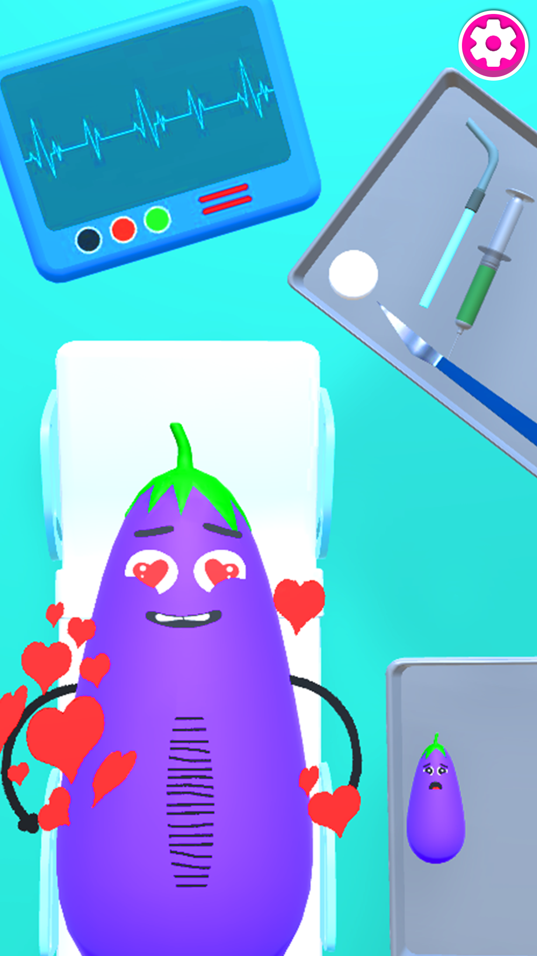 Captura de Tela do Jogo Fruit Doctor Clinic Surgery 3D