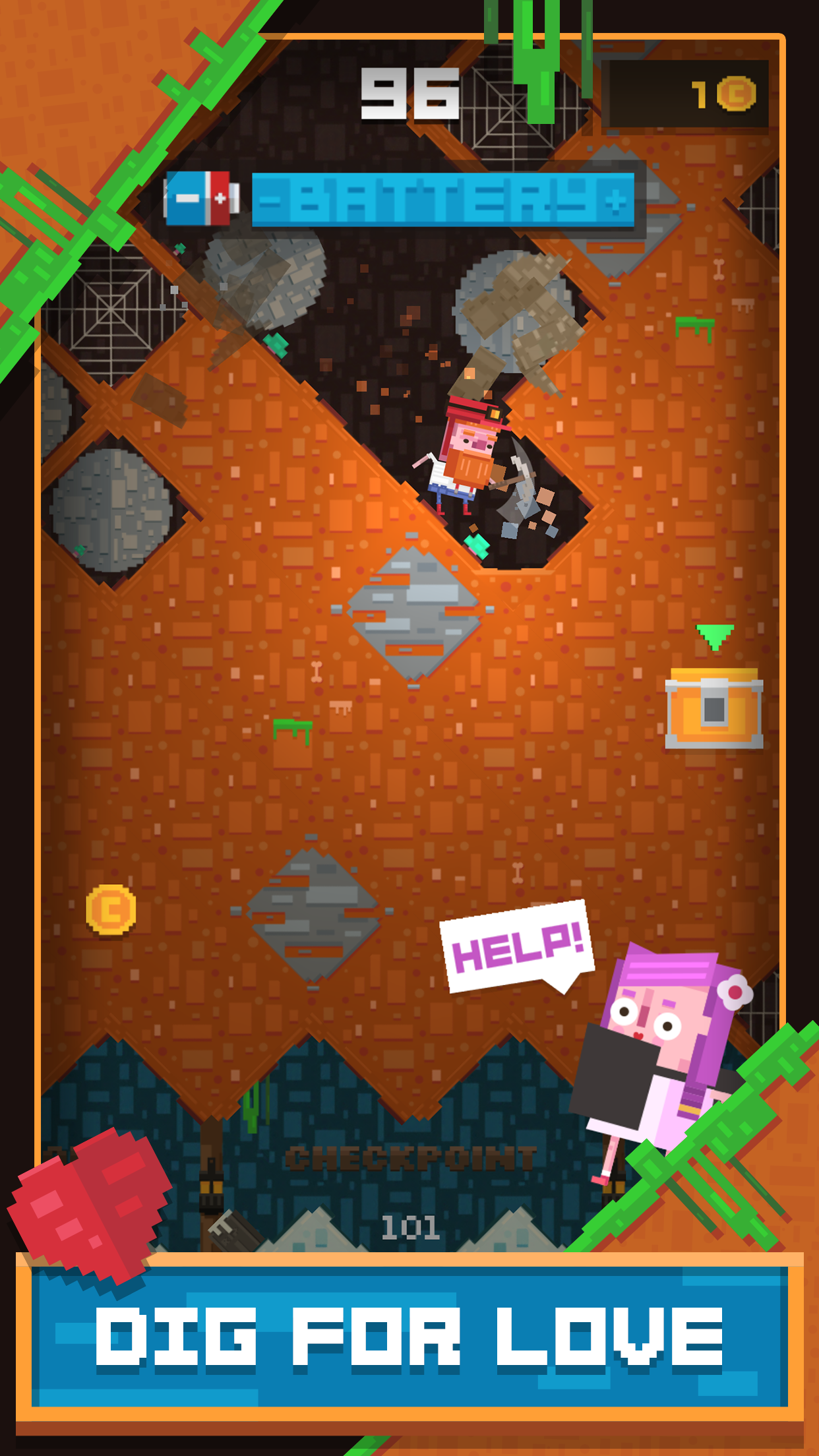 Screenshot 1 of Diggerman - ការជីកយករ៉ែមាស Arcade 