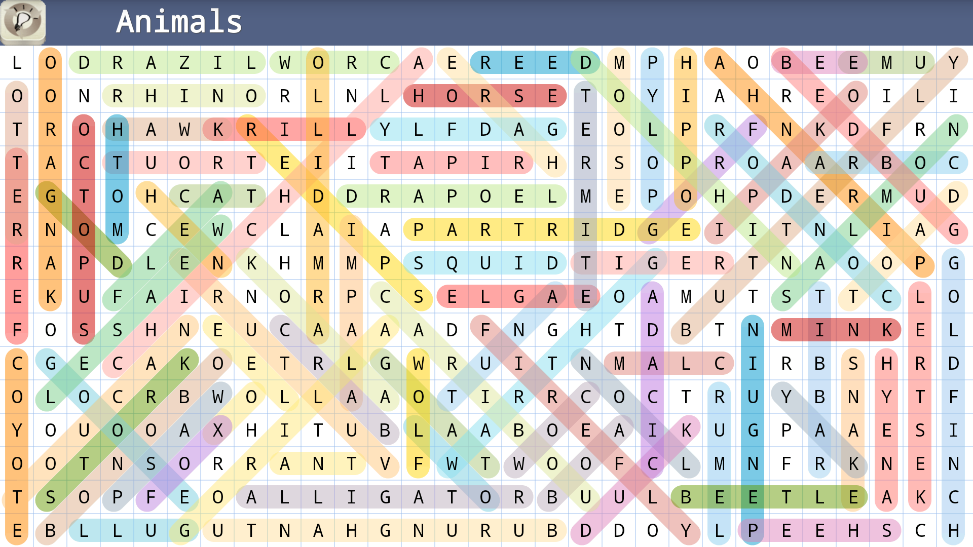 Cuplikan Layar Game Word Search Puzzle