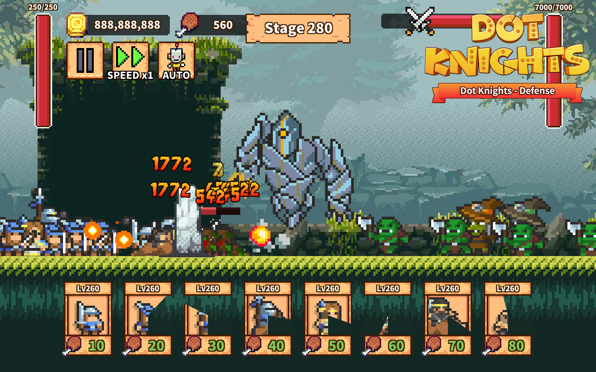 Dot Knights: Pixel Defense War Game Screenshot