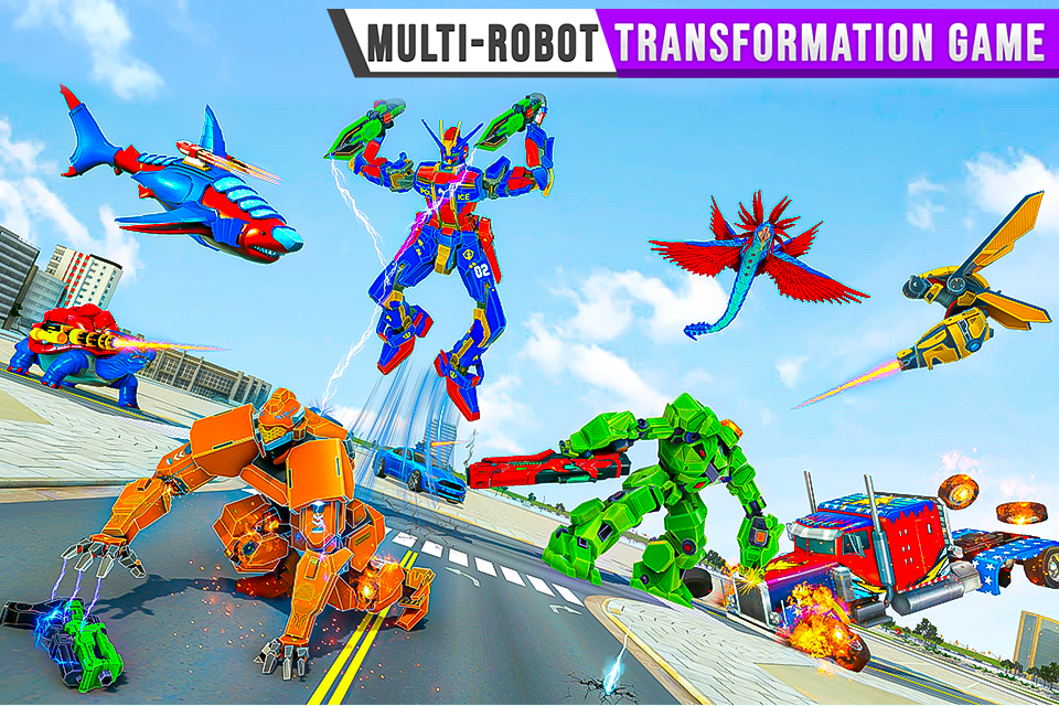 Police Shark Robot Car Game Game Screenshot