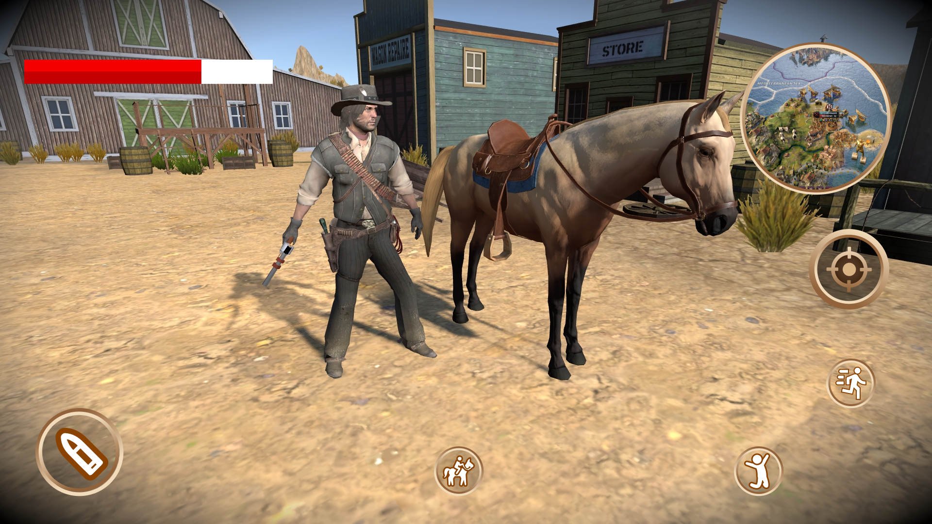 Captura de Tela do Jogo Cavalo Cowboy Ocidental Sim 3D