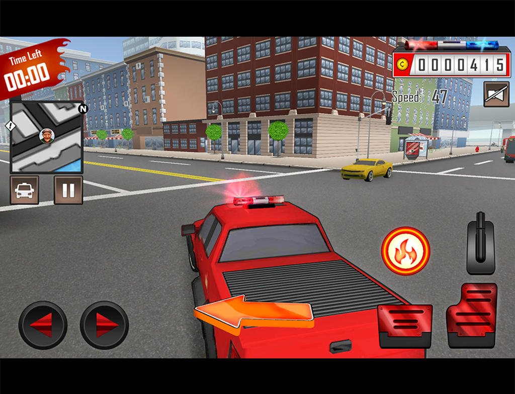 Screenshot of Fire Truck Racer: Chicago 3D