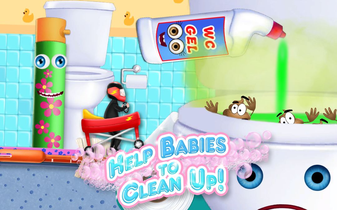 Screenshot of Baby Toilet Race: Cleanup Fun