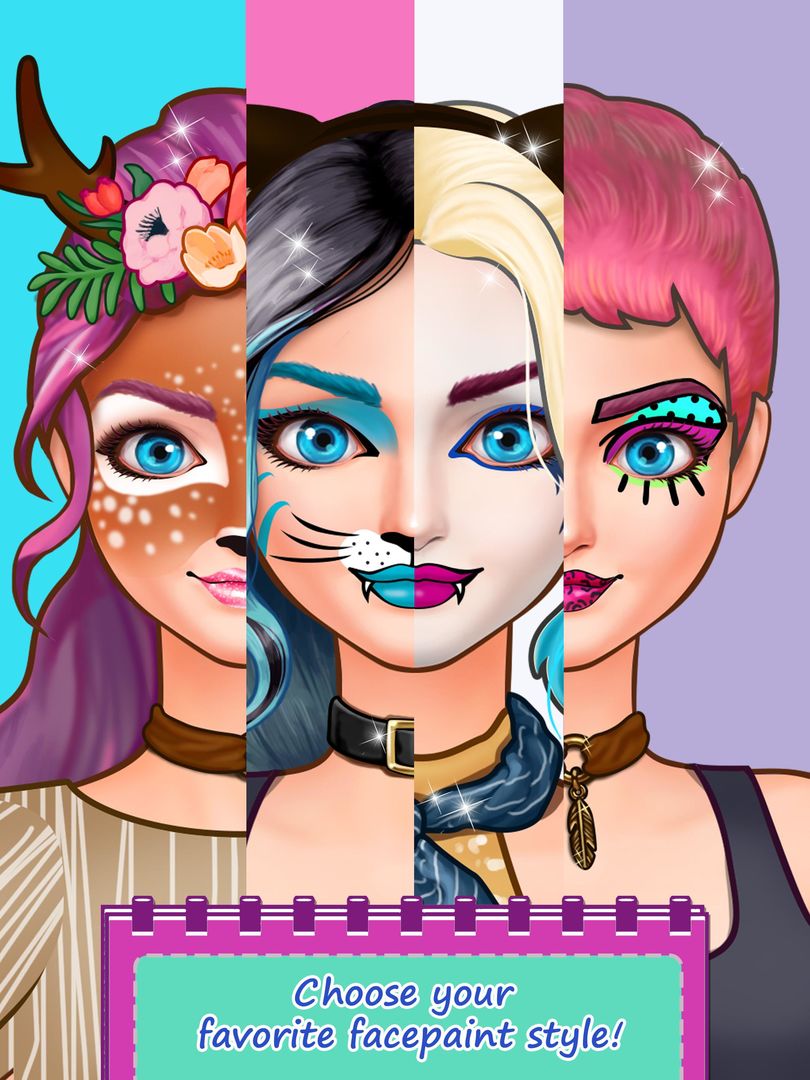 臉部彩繪派對-社交明星❤化妝遊戲遊戲截圖