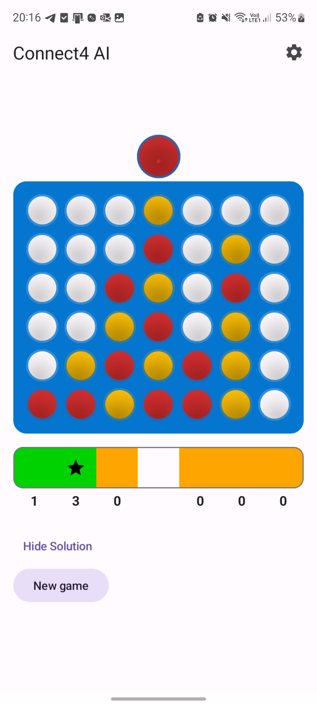 4 in a row - AI & Solver 遊戲截圖