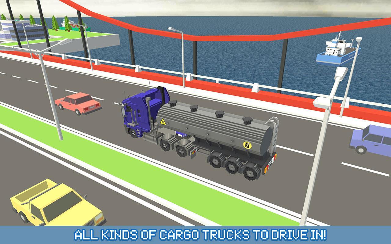 Blocky Truck Urban Transport Game Screenshot