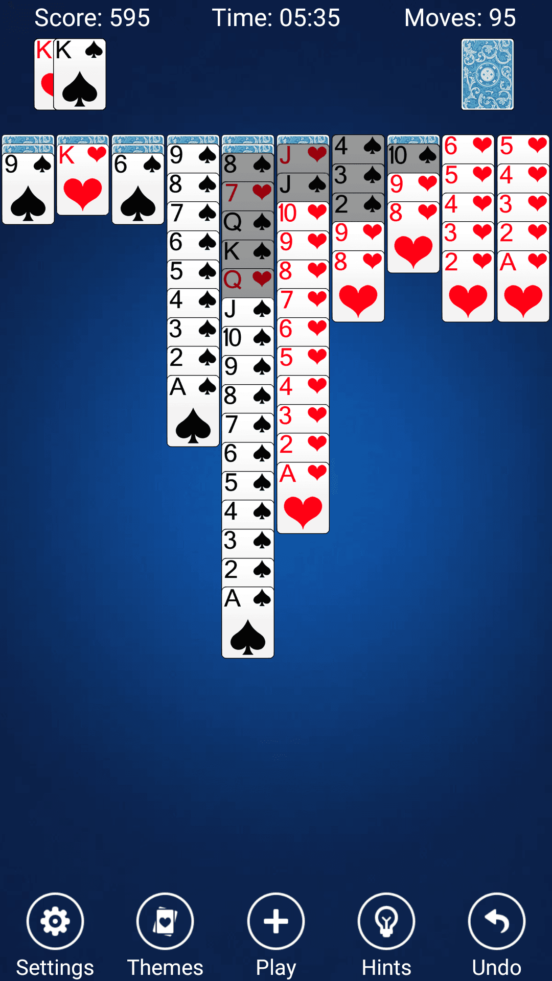 Spider Solitaire Game Screenshot