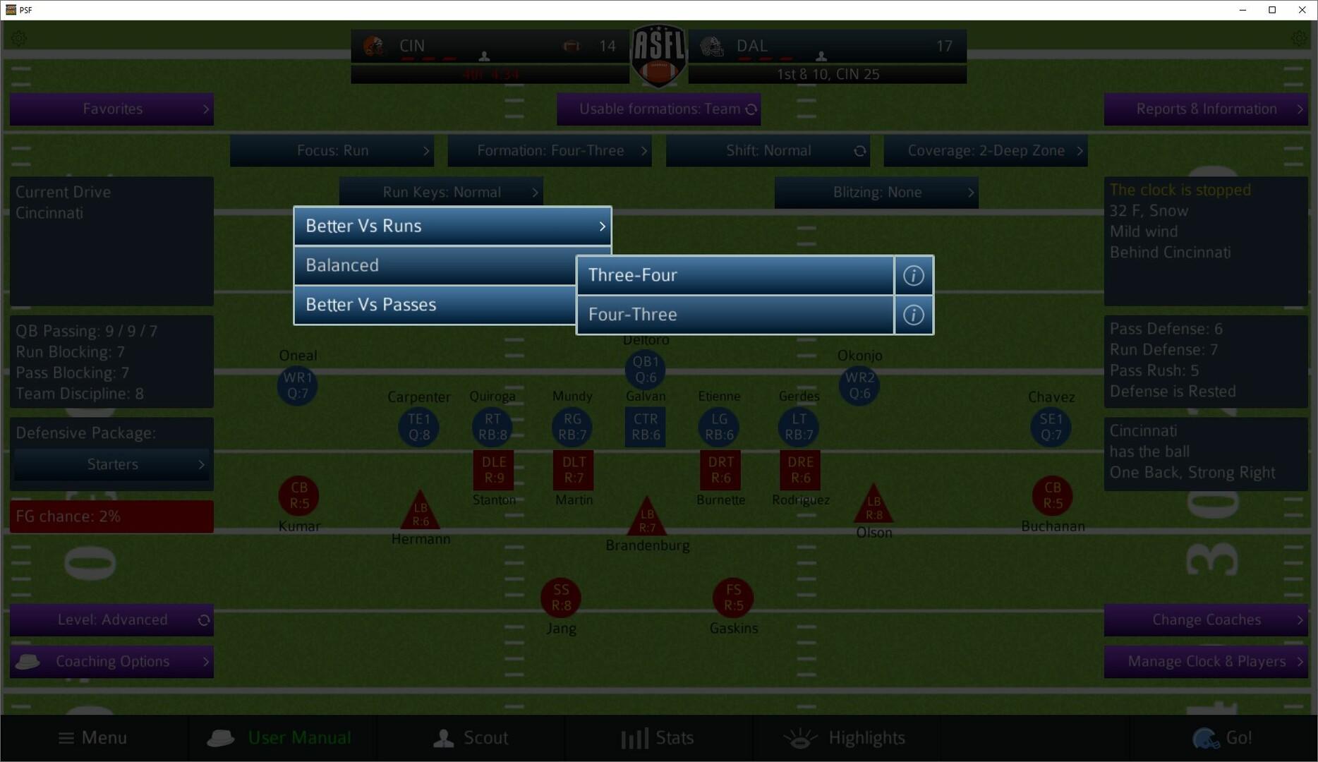 Pro Strategy Football 2025 Game Screenshot