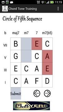 Chord Tone Training Game Screenshot