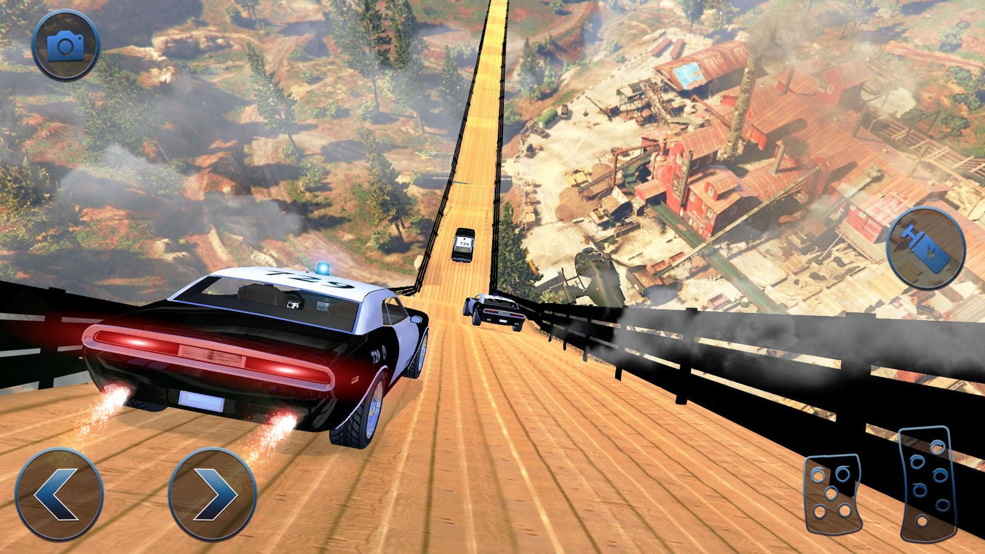 US Police Flying Car Mega Ramp Stunt Racing Games Game Screenshot