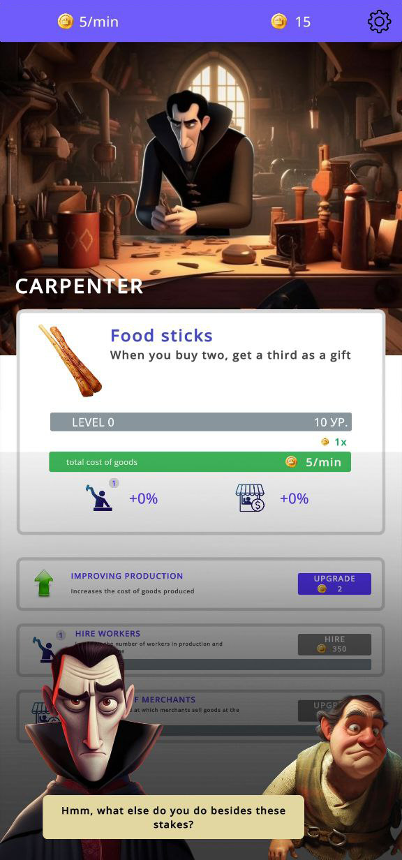 Screenshot of Vampire Empire: Idle tycoon