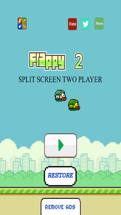Screenshot 1 of Flappy 2 Players - អ្នកលេងពីរនាក់ភីកសែលបក្សី 