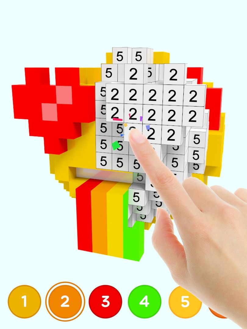 Pixel.ly 3D : 按數字填色遊戲截圖