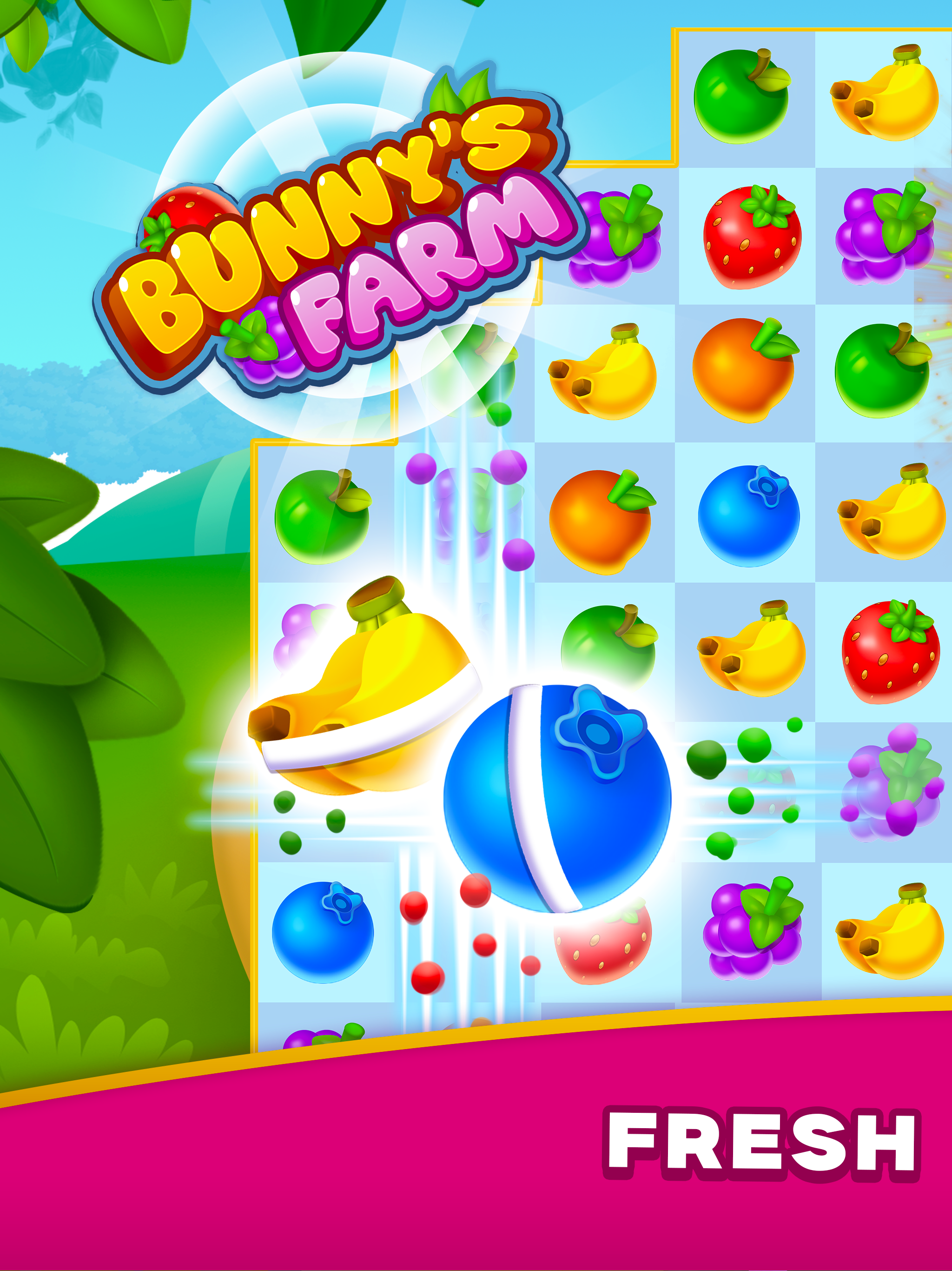 Bunny's Farm: Zen Match Master Game Screenshot