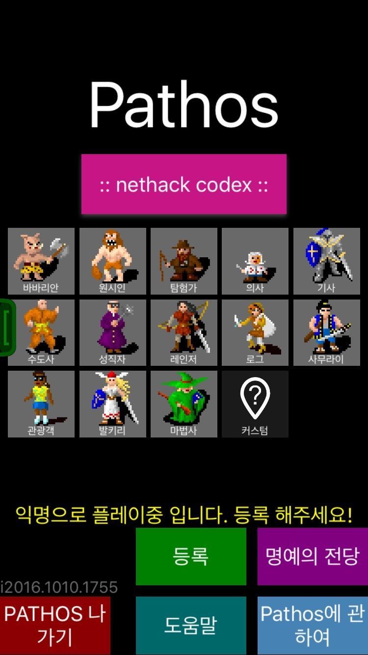 Pathos: Nethack Codex 게임 스크린샷