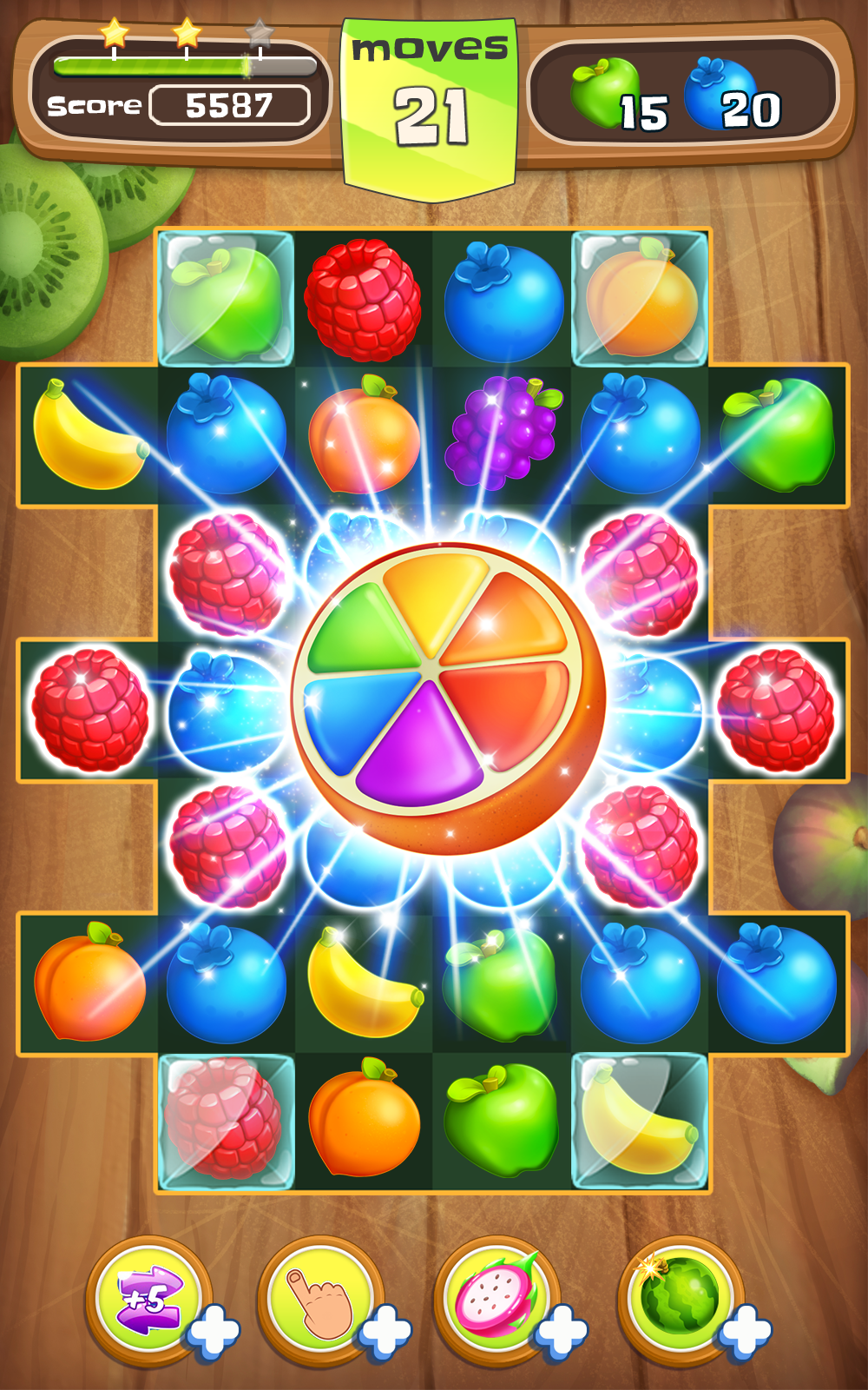 Captura de Tela do Jogo Yummy Fruit Match 3