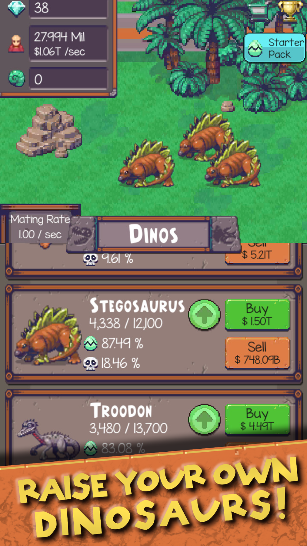 Idle Dino Zoo Game Screenshot