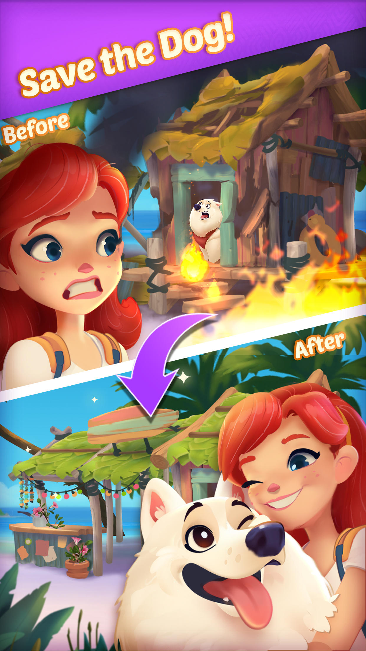 Rose's Adventure Match3 Puzzle Game Screenshot